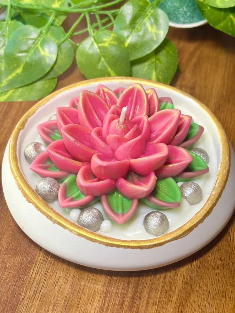 Lotus bloom candle