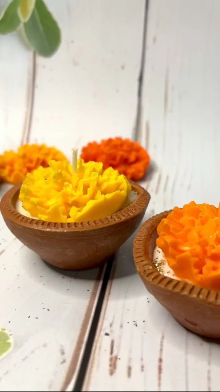 Marigold candle diya