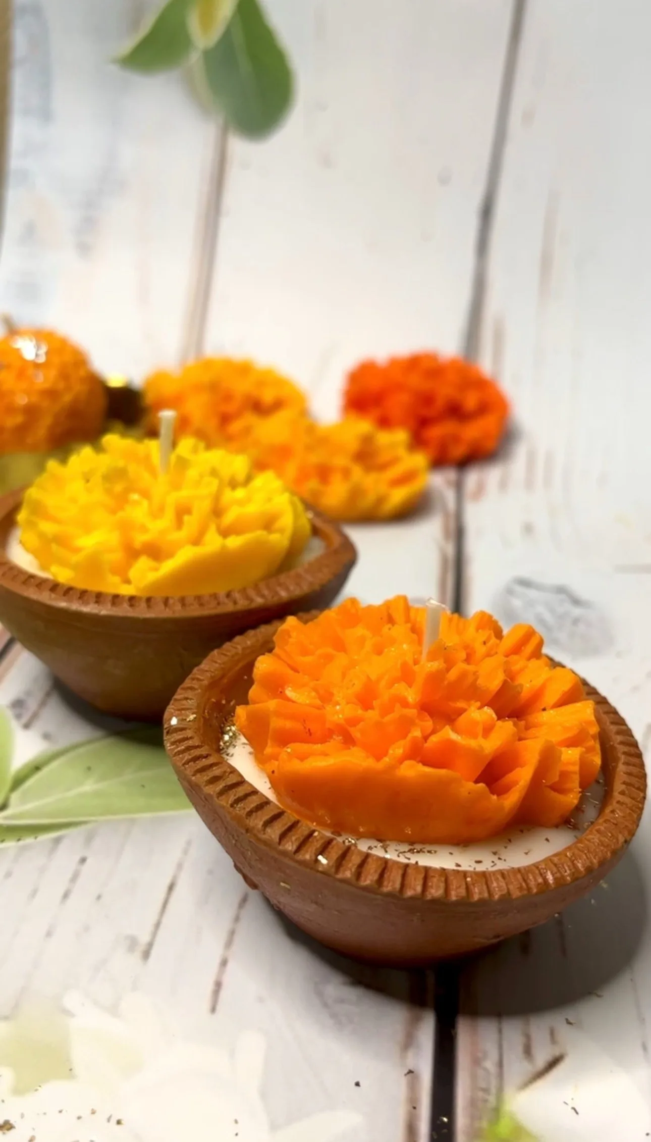 Marigold candle diya - Image 2