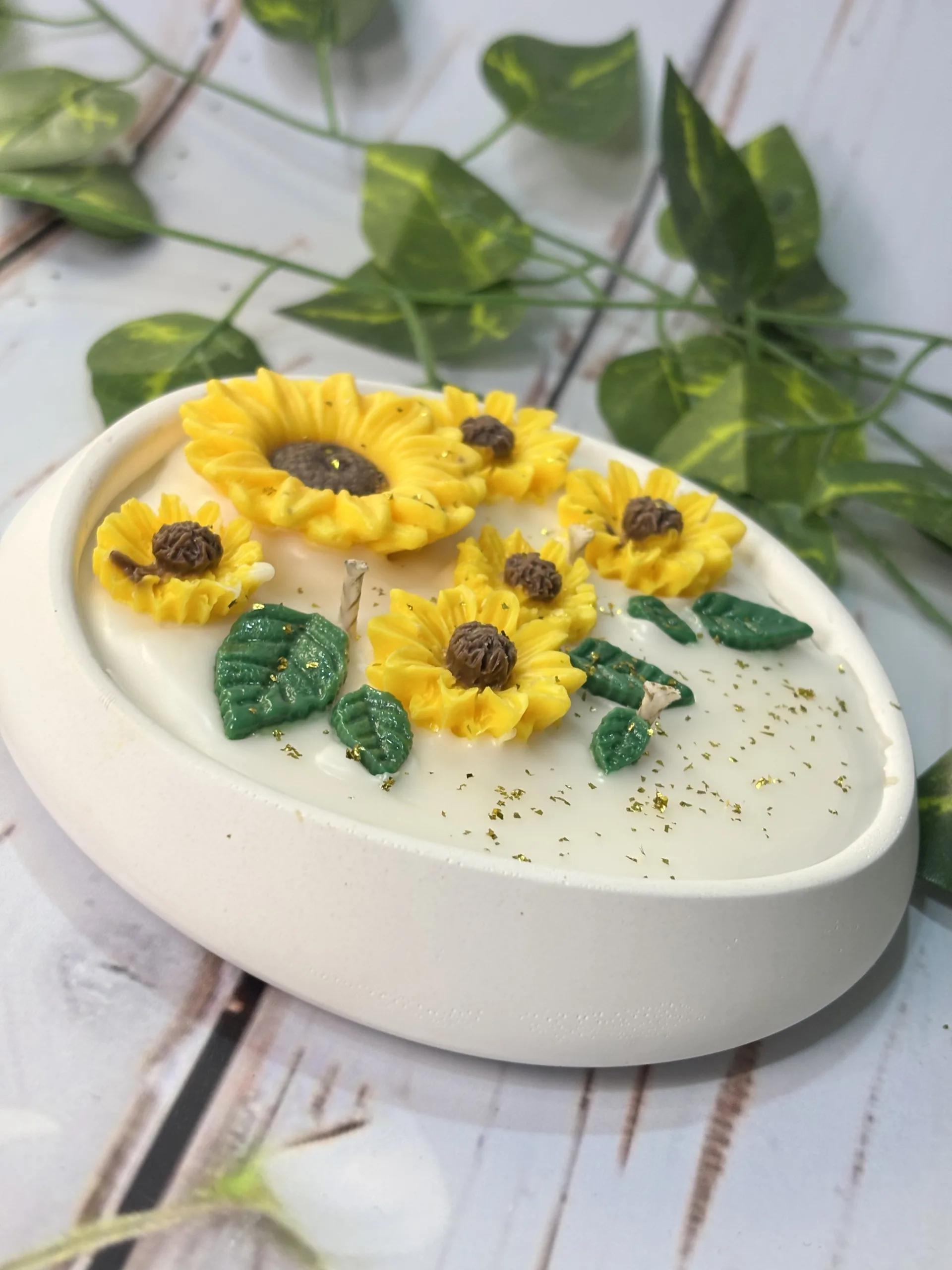Sunflower bowl candle - Image 3