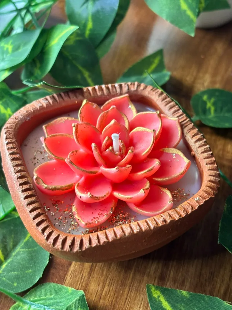 Lotus Bloom Diya Candle