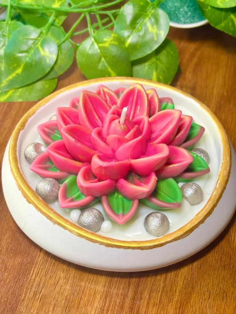 Lotus Concrete Bowl Candle